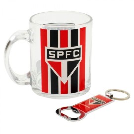 Caneca de Vidro So Paulo FC com Abridor - Presente Perfeito para Torcedores Apaixonados 350ml