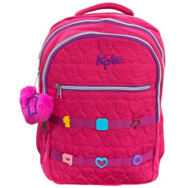 Mochila Kpto Com Detalhes Fofos e Chaveiro Pompom