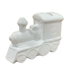 Cofre Porcelana Formato Trem Branco 