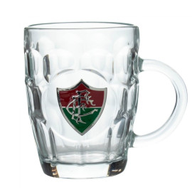 Caneca Vidro Braso Metal Time Fluminense 