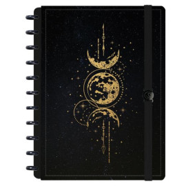 Caderno Disco Cosmos Lua Dourada G 80 Folhas 200X275MM 