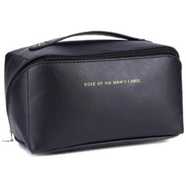 Necessaire Couro Sintitco C/ Reparties Preto