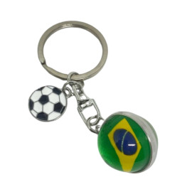 Chaveiro Metal Brasil C/ Pingente Bola 