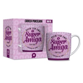 Caneca Porcelana Urban - Quem Tem Uma Super Amiga