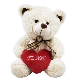 Urso de Pelcia Pequeno com Corao 'Te Amo' 30cm  Delicado Charmoso