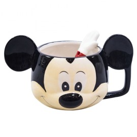 Caneca 3D Mickey com Design Exclusivo e Colher Personalizada - Personagem Disney