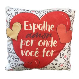 Almofada Quadrada Estampa -  Espelhe Amor Por Onde For