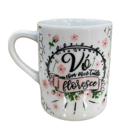 Caneca Pequena V Floresce Estampa Floral