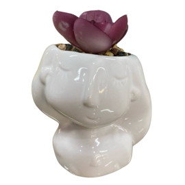 Enfeite Decorao Mini Planta Vaso Formato Mulher 