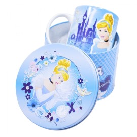 Caneca Porcelana na Lata de Metal Cinderela  Disney  Elegante e Charmosa