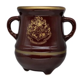 Caneca Formato 3D Poo Hogwarts Dourada  Harry Potter  Design Mgico