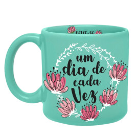 Caneca Turquesa Florescer - Um Dia De Cada Vez