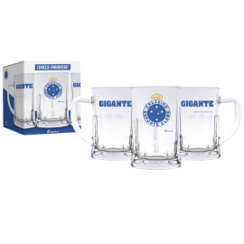 Caneca Vidro Time Cruzeiro Esporte Clube Gigante 