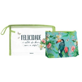 Kit C/ 2 Necessaire - Felicidade  Estar Bem 