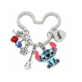 Chaveiro Metal Stitch Ohana C/ Pingentes - Disney