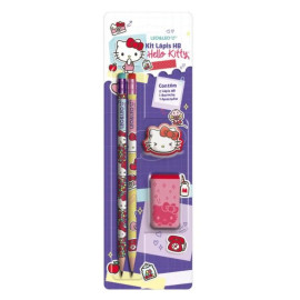 Kit Lpis Hb Hello Kitty 2 Lpis Apontador e Borracha