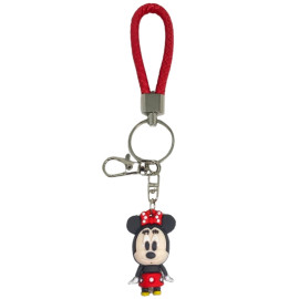 Chaveiro Minnie P C/ Corda de Couro Sinttico Vermelha - Disney