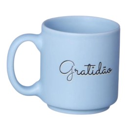 Caneca Mini Tina 100ML Gratido  - Azul 