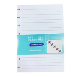 Refil Pautado Para Caderno Mini Disco 80 Folhas 21.5CMX5 