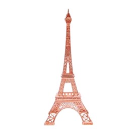 Enfeite Torre Eiffel Metal Rose 32cm