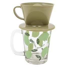 Caneca de Vidro Basic Com Coador - Naturals Folhagem