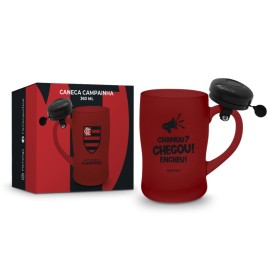 Caneca Vidro C/ Campainha Metal Vermelho - Flamengo 