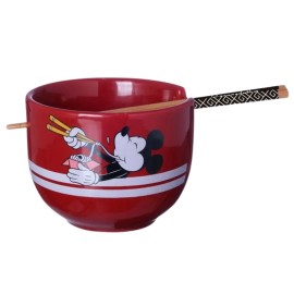 Bowl com Hashi Mickey Mouse Vermelho  Disney  Estilo e Praticidade