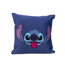 Almofada Fibra Veludo Stitch Azul  Disney  Maciez e Charme Divertido