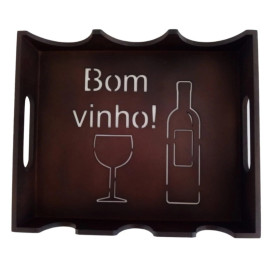 Caixa/Bandeja/Mini Adega Madeira Bom Vinho