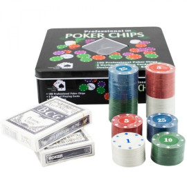 Jogo de Poker Com Fichas e Dois Baralhos 