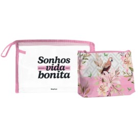 Kit C/ 2 Necessaire - Sonhos Vida Mais Bonita