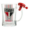 Caneca de vidro com o escudo do So Paulo FC e ala vermelha com sino.