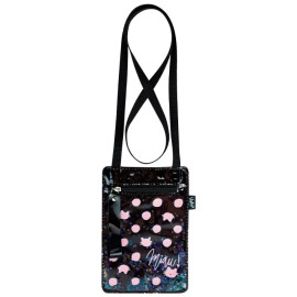 Bolsa Tiracolo PVC Gatinha Miau Preto