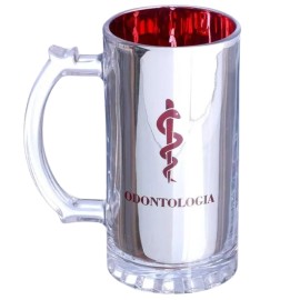 Caneca de Chopp de Vidro 450ml Personalizada - Odontologia - Pintura Eletrosttica No Sai Nem Desbota