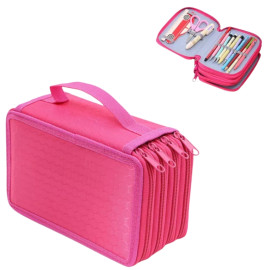 Estojo Necessaire C/ 4 Divisoras Rosa Pink 