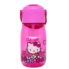 Garrafa Flip Infantil C/ Canudo Retrtil Hello Kitty