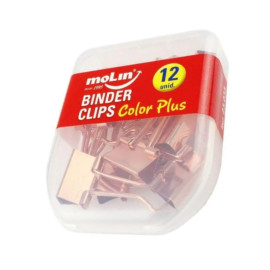 Binder Clips Rose Color Plus 19MM C/ 12 Unidades