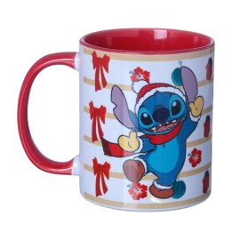 Caneca Pop Vermelha Stitch Natal  Disney  Divertida e Perfeita para Presentear