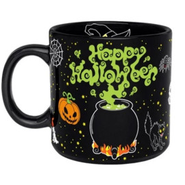 Caneca Preta  Halloween - Happy Halloween