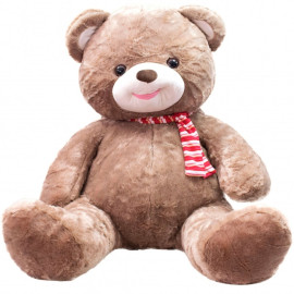 Urso de Pelcia Marrom Com Cachecol 80cm